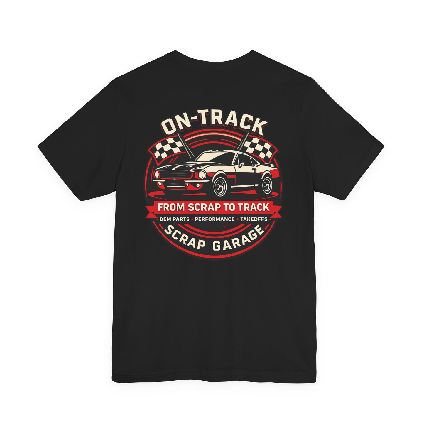 Scrap Garage Racing Tee — "On-Track" Muscle Car Graphic T-Shirt