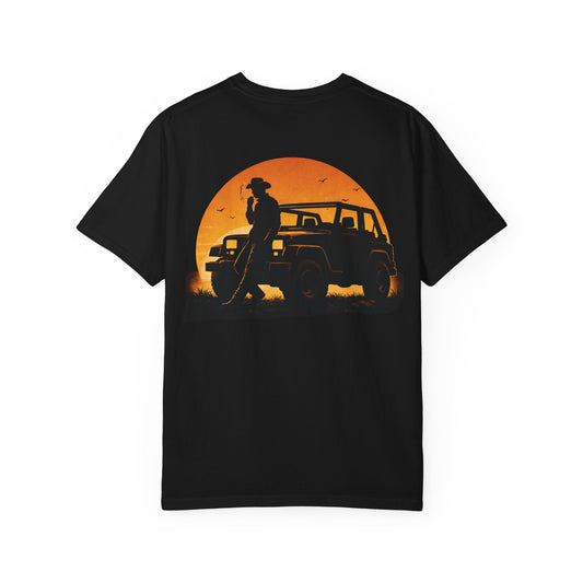 Cowboy Smoking by Jeep T-Shirt — Western Jeep Tee