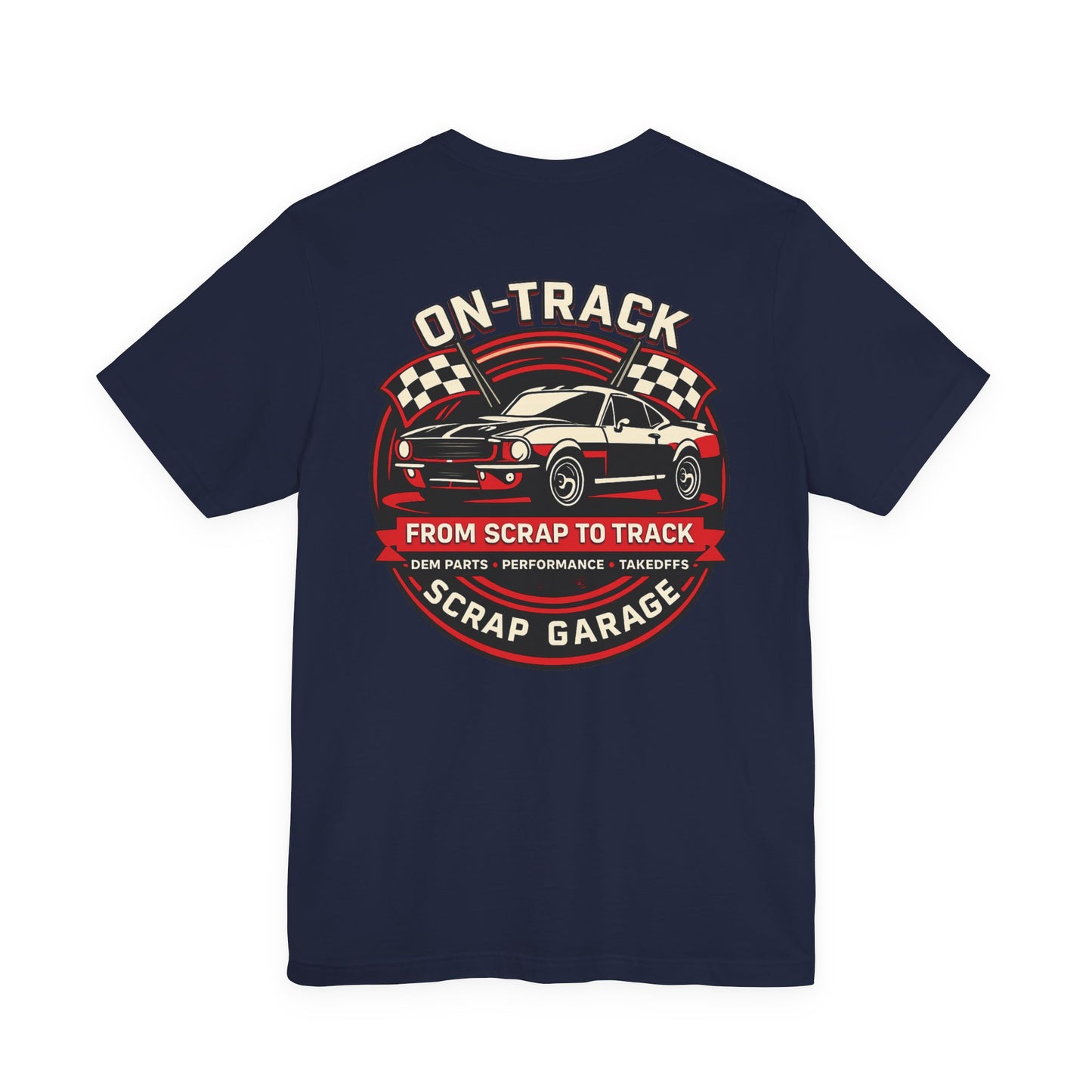 Scrap Garage Racing Tee — "On-Track" Muscle Car Graphic T-Shirt
